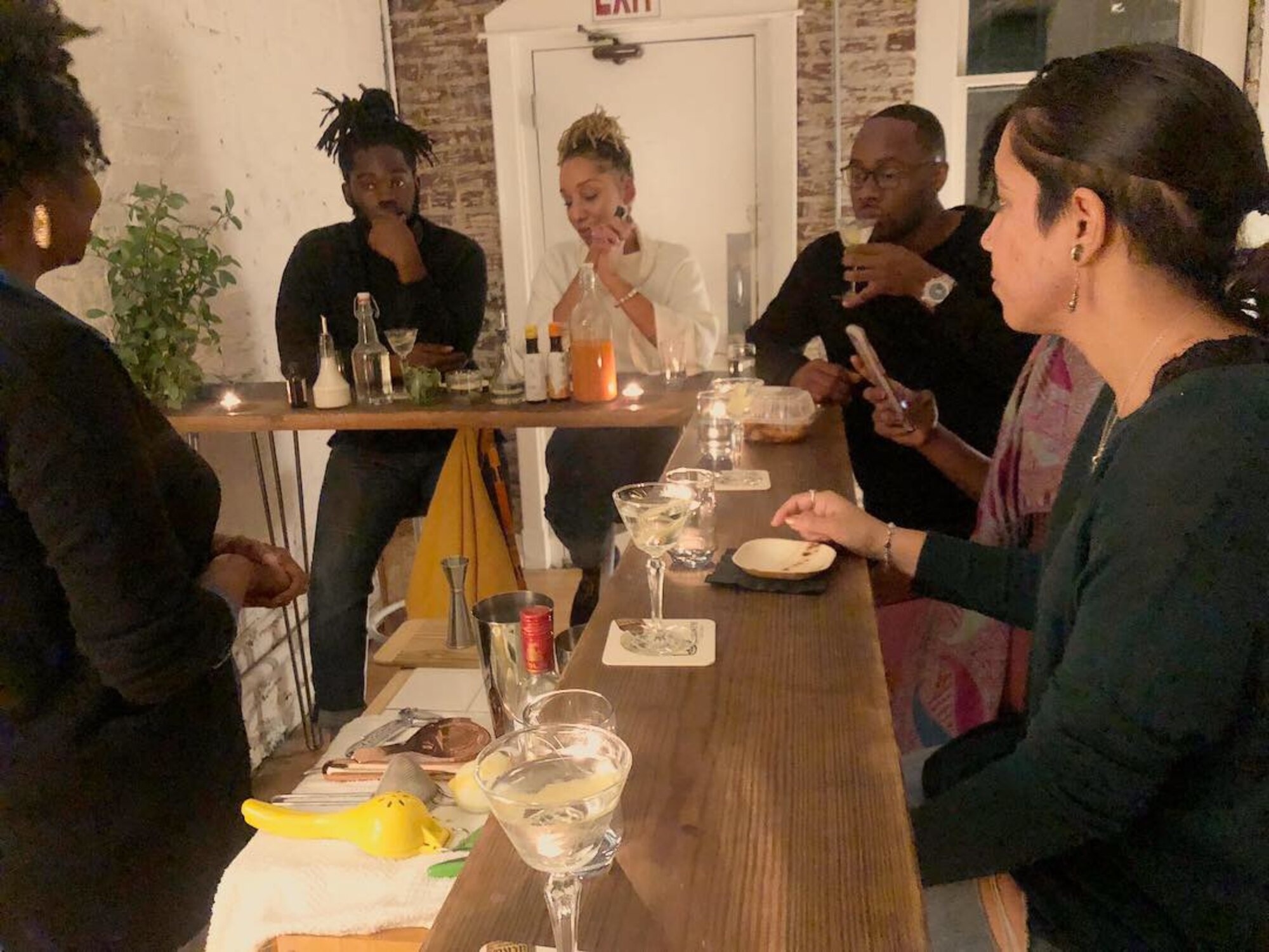 A tasting at the bar — Waterlab regulars